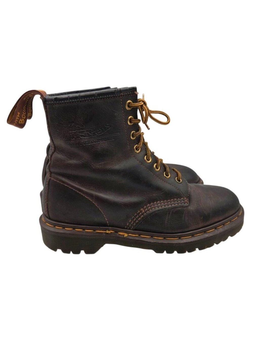 VTG Dr Martens 1460 Bex Crazy Horse Leather Lace Up Boots Brown Size UK 5 US 7 - Picture 1 of 8